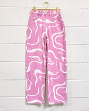 Load image into Gallery viewer, Pink and White Swirl Cotton:On Denim Pants (2)
