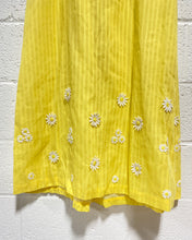 Load image into Gallery viewer, Vintage Butter Yellow Dress with Daisy Appliqués

