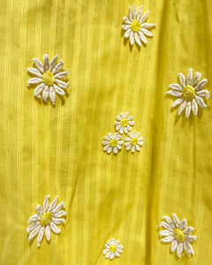 Vintage Butter Yellow Dress with Daisy Appliqués