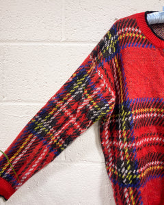 Red Plaid Pullover Sweater (XXL)