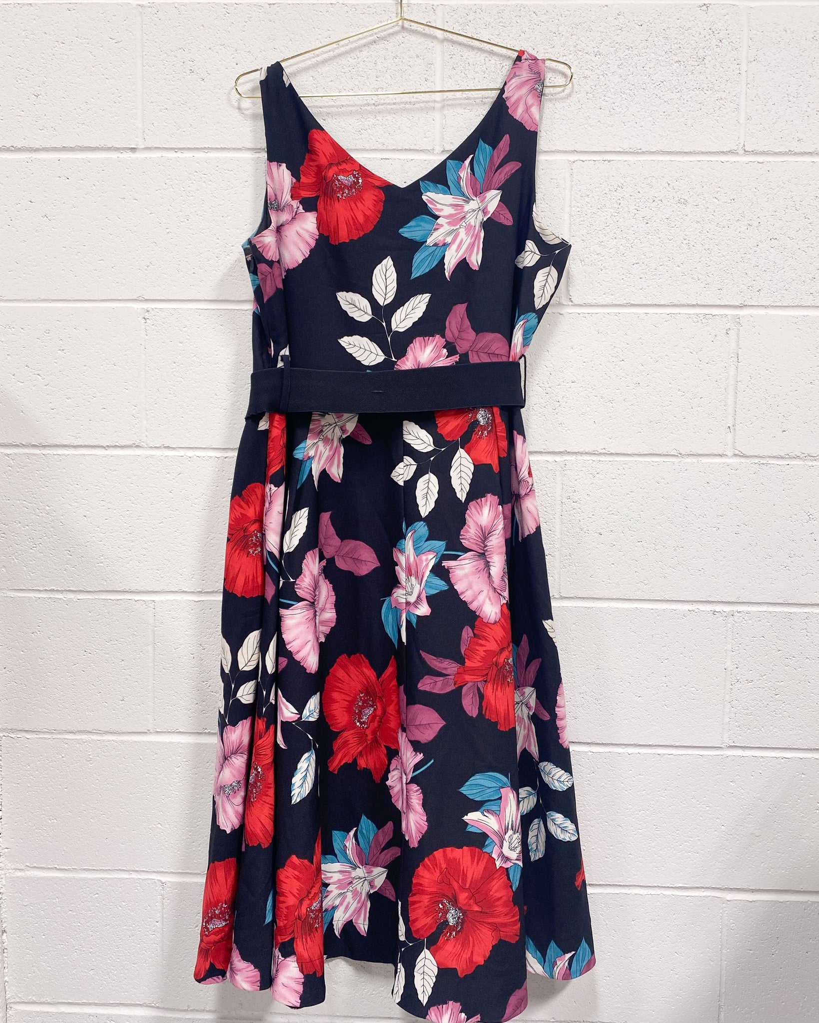 city chic red floral dress City Chic Trendy Plus Sexy Tie Dress Empire 18W