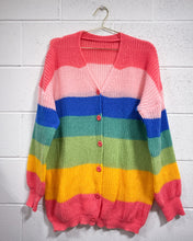 Load image into Gallery viewer, Rainbow Striped Cardigan (L)
