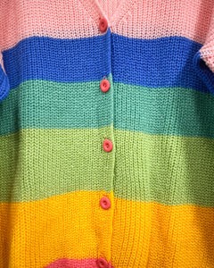 Rainbow Striped Cardigan (L)