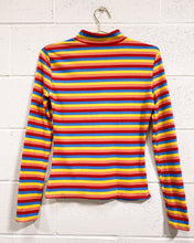 Load image into Gallery viewer, Rainbow Mock Neck Long Sleeve Blouse

