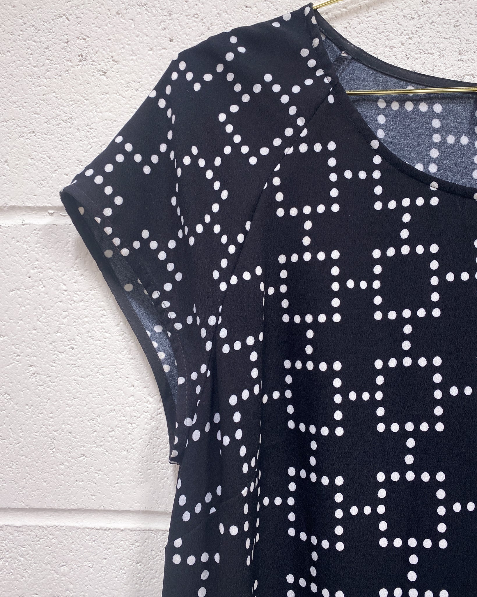Merona Black Dress with White Dots (XXL) Sunbeam Vintage Merona Black Dress with White Dots (XXL) Sunbeam Vintage