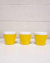 Load image into Gallery viewer, Vintage Set of 3 Plastic Yellow and White Cups

