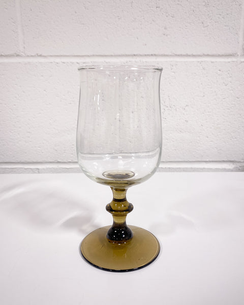 Set of 6 MCM Cocktail / Wine Glasses with Gold Squiggles and