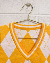Load image into Gallery viewer, Yellow and White Argyle Vest

