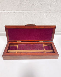 Vintage Long Wooden Jewelry Box