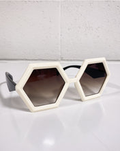 Load image into Gallery viewer, White hexagon Sunglasses
