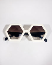 Load image into Gallery viewer, White hexagon Sunglasses
