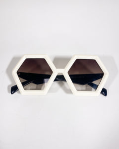 White Octagonal Sunglasses