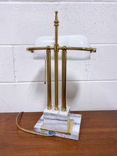 Load image into Gallery viewer, Vintage Marble and Brass Desk Lamp
