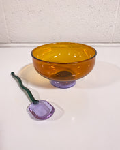 Load image into Gallery viewer, Amber Glass Dessert Bowl and Spoon
