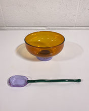 Load image into Gallery viewer, Amber Glass Dessert Bowl and Spoon
