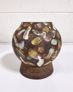 Stoneware Vase with Color Splash Motif