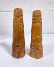 Load image into Gallery viewer, Carved Wood Tiki Salt and Pepper Shakers
