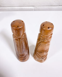 Carved Wood Tiki Salt and Pepper Shakers