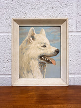 Load image into Gallery viewer, Vintage Painting of a Sweet White Dog
