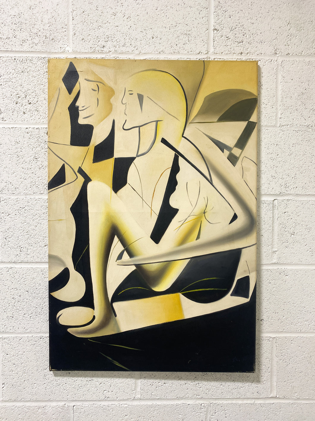 Yellow Figures Abstract Art