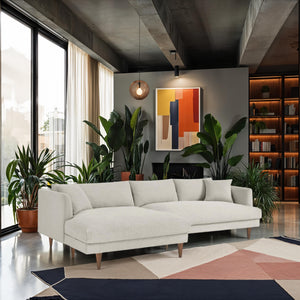 Elisa Oatmeal Sectional Sofa with Left Chaise