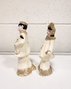 Vintage Florence Ceramics Asian Couple Figurines