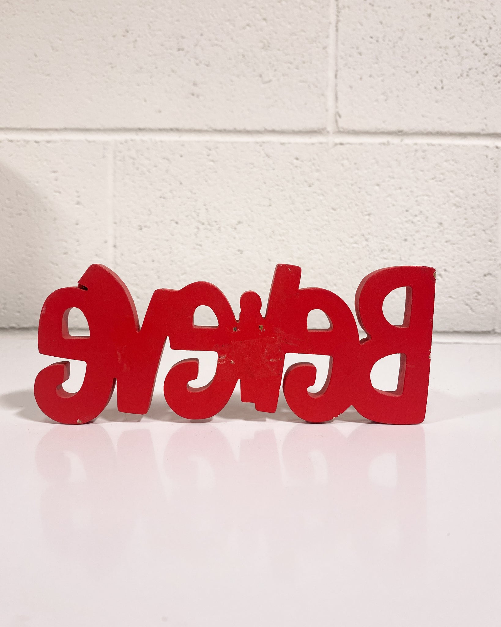 Wooden “Believe” Sign Sunbeam Vintage