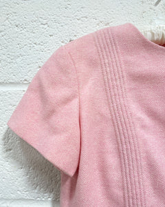 Vintage 2-piece Wool Pink Dress and Waistcoat Set