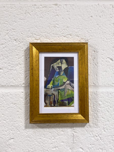 Mini Framed Woman with Dog