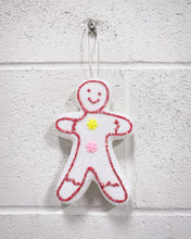 Load image into Gallery viewer, White Glitter Gingerbread Ornament
