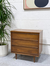 Load image into Gallery viewer, Vintage Walnut 3 Drawer Nightstand
