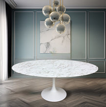 Load image into Gallery viewer, Daisy Faux Marble 78 inch Oval Dining Table
