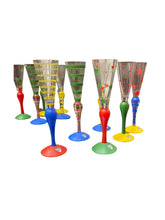 Load image into Gallery viewer, Orrefors Sweden set of Six Anne Nilsson Champagne Flutes

