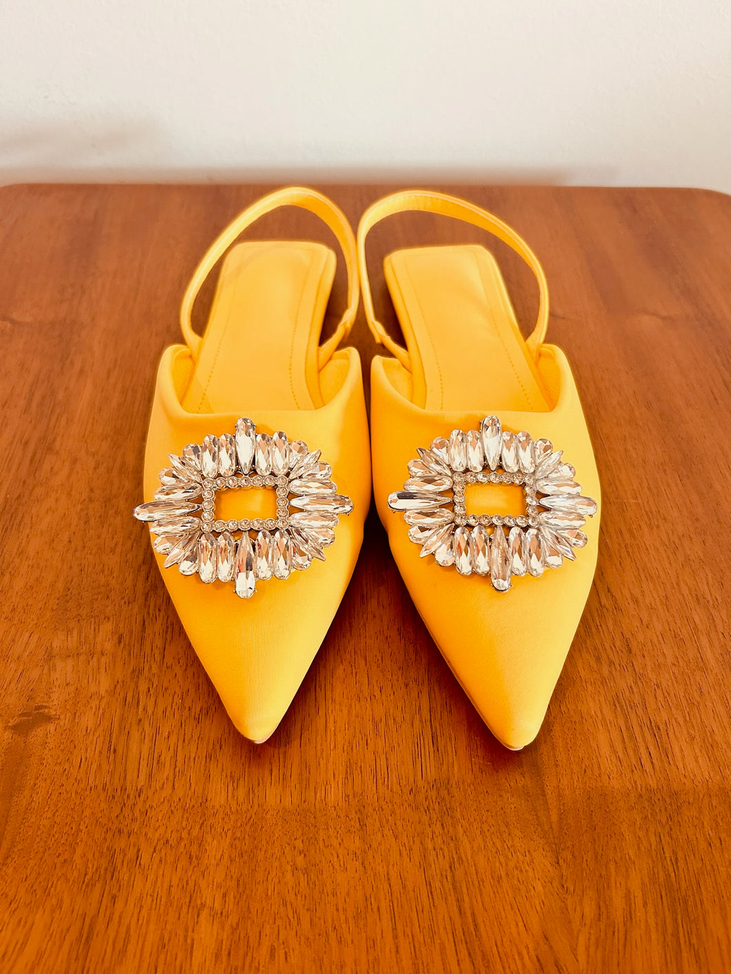 Yellow Flats with Crystal Medallion (6.5)