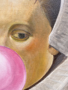 Bubble Girl Oil Painting