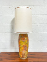 Load image into Gallery viewer, Orange Mid Century Pottery Lamp
