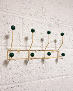 Vintage Style Hanging Wall Hooks in Green