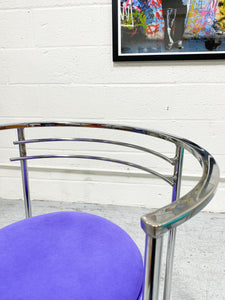 1980’s Chrome and Glass Art Deco Modern Dining Chair by Minson of CA