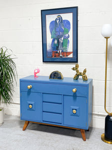 Dusty Blue Art Deco Cabinet