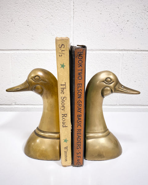 Vintage, Wall Decor, Vintage Brass Duck Head Double Hook Wall Hanging