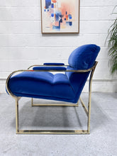 Load image into Gallery viewer, Blue Velvet Chair
