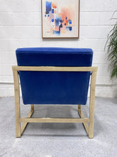 Load image into Gallery viewer, Blue Velvet Chair
