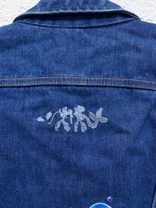 Vintage Wrangler Denim Jacket with Butterflies and Cherries - As Found