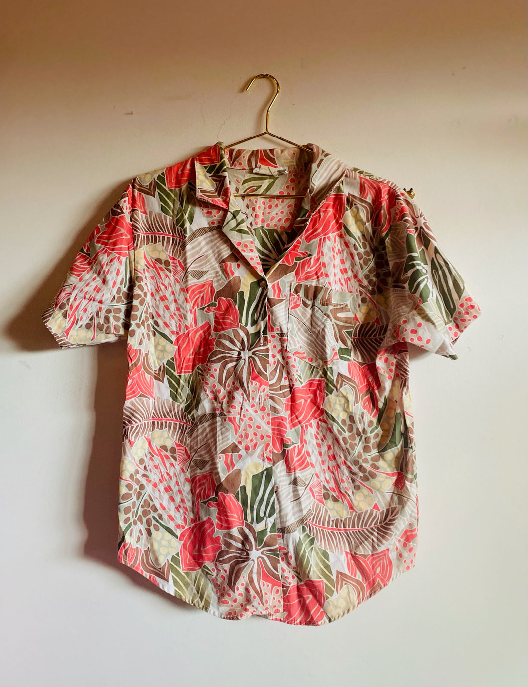 Pink Floral Hawaiian Shirt