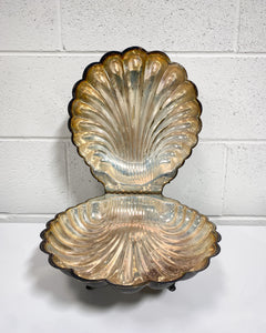Vintage Silver Plated Hinged Swan Clamshell Serving Dish