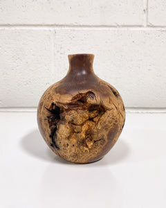 Vintage Acacia Burl Wood Vase