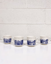Load image into Gallery viewer, Vintage Set of 4 Pastoral Chinoiserie Coffee Cups - Made in England
