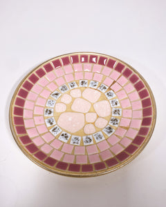 Vintage Round Pink Mosaic Catchall