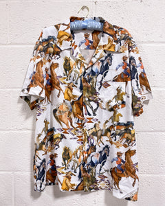 Cowboy and Horses Button Up (XXL)