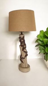 Vintage ceramic mid century tiki lamps